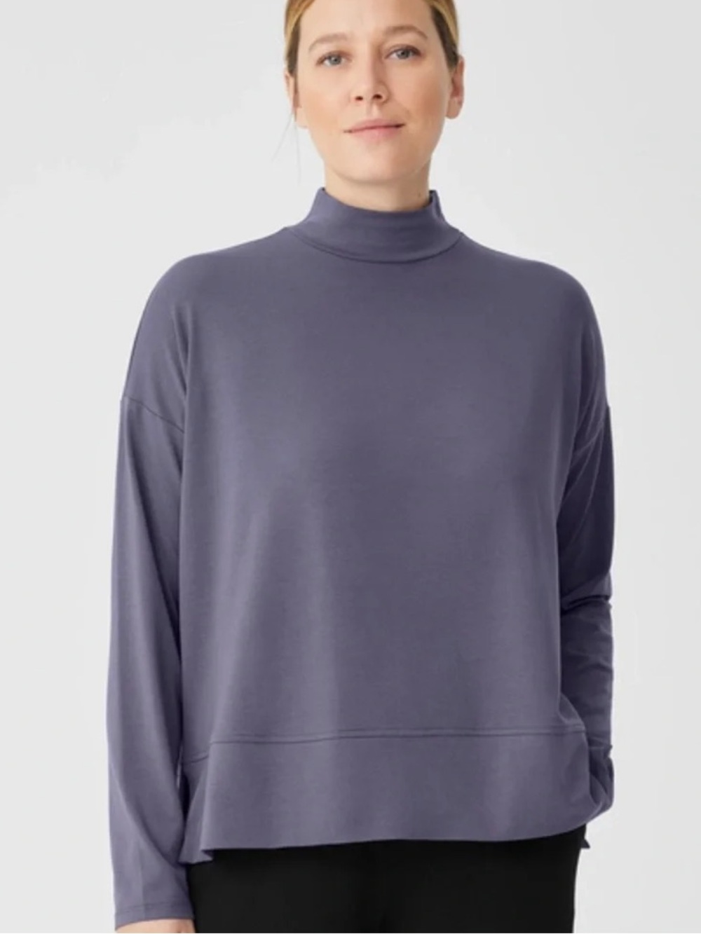 Eileen Fisher | Stretch Jersey Knit Mock Neck Top